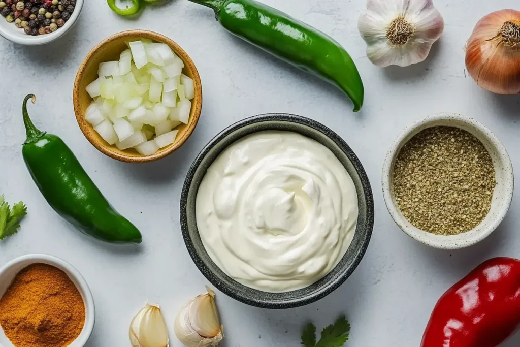 Ingredients for sour cream enchilada sauce