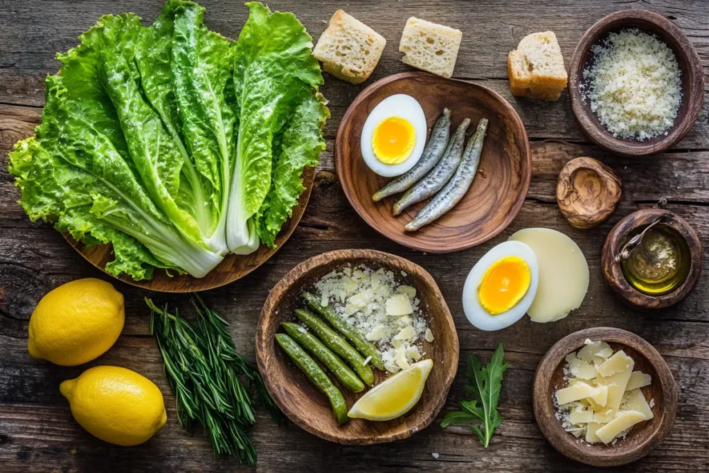Classic ingredients Caesar salad