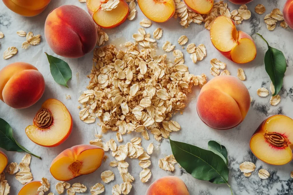 Peach crisp oat topping