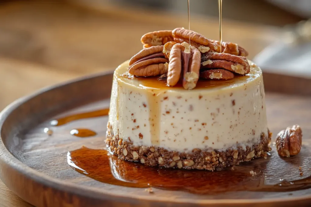 Vegan pecan pie cheesecake option