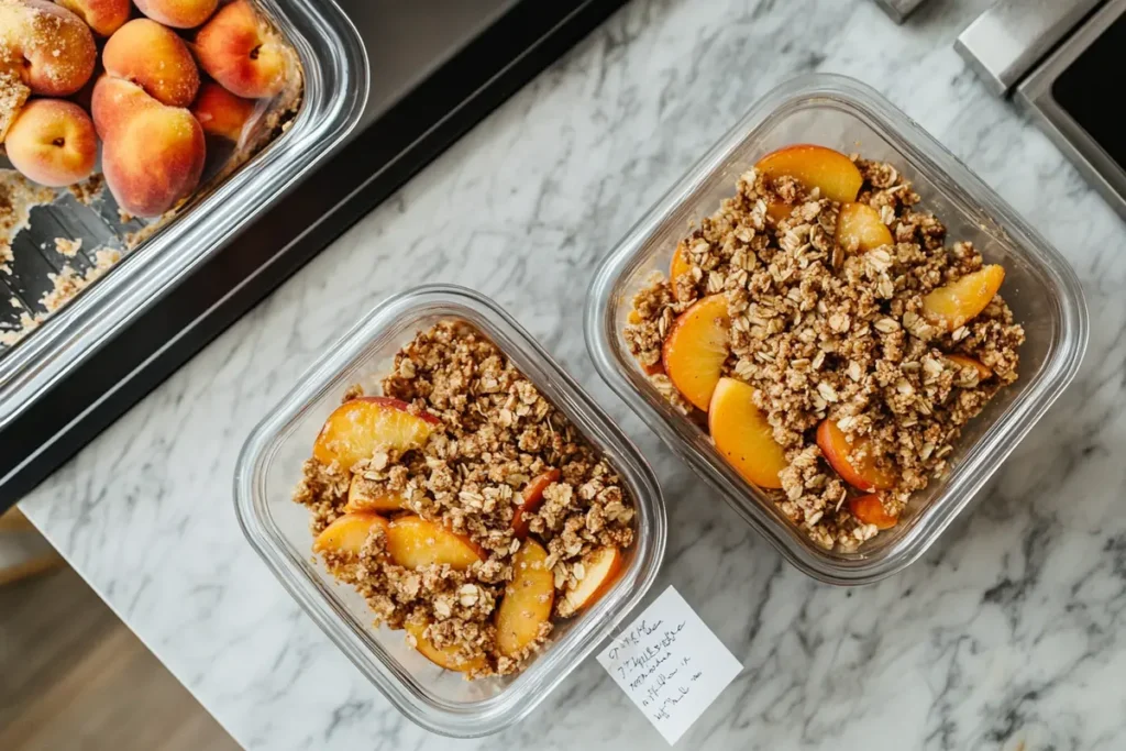 Storing peach crumble or crisp