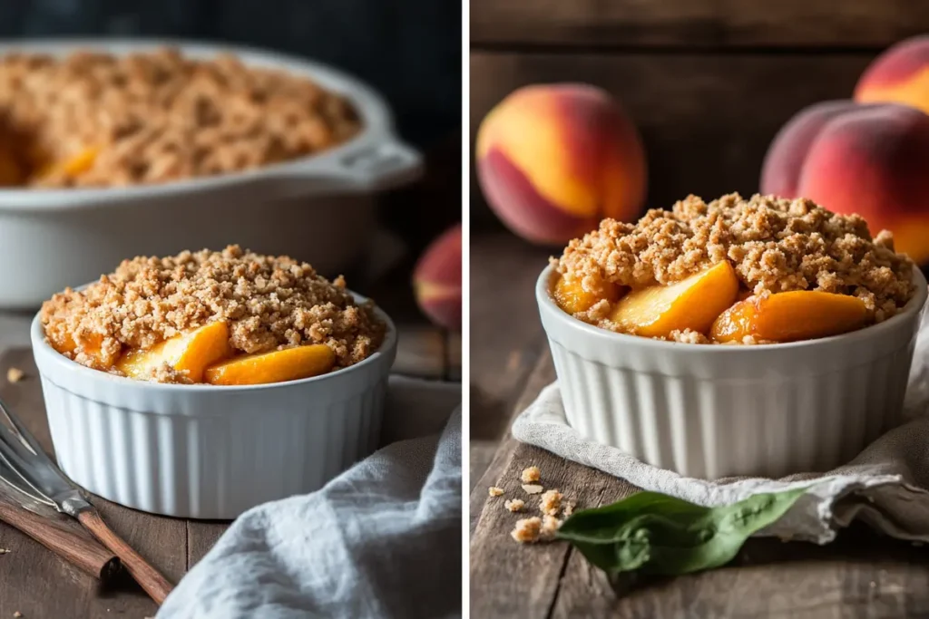 Peach crumble topping
