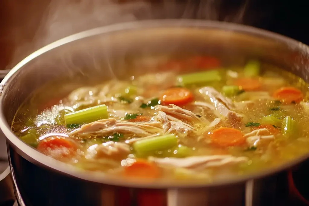 cooking chicken soup at home