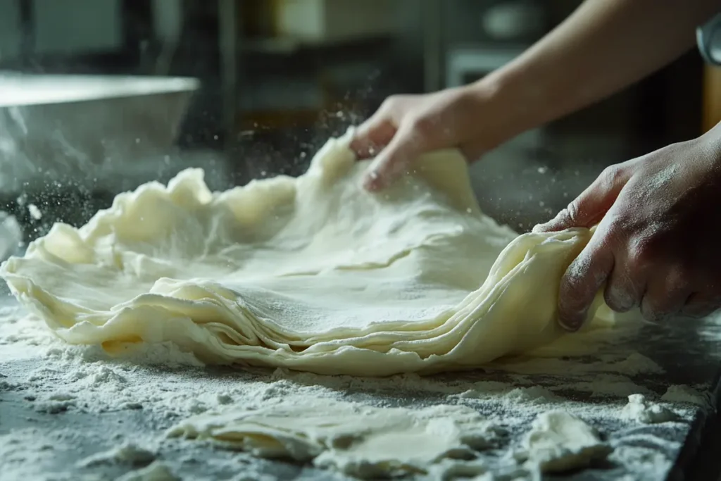 Spinach puff pastry technique