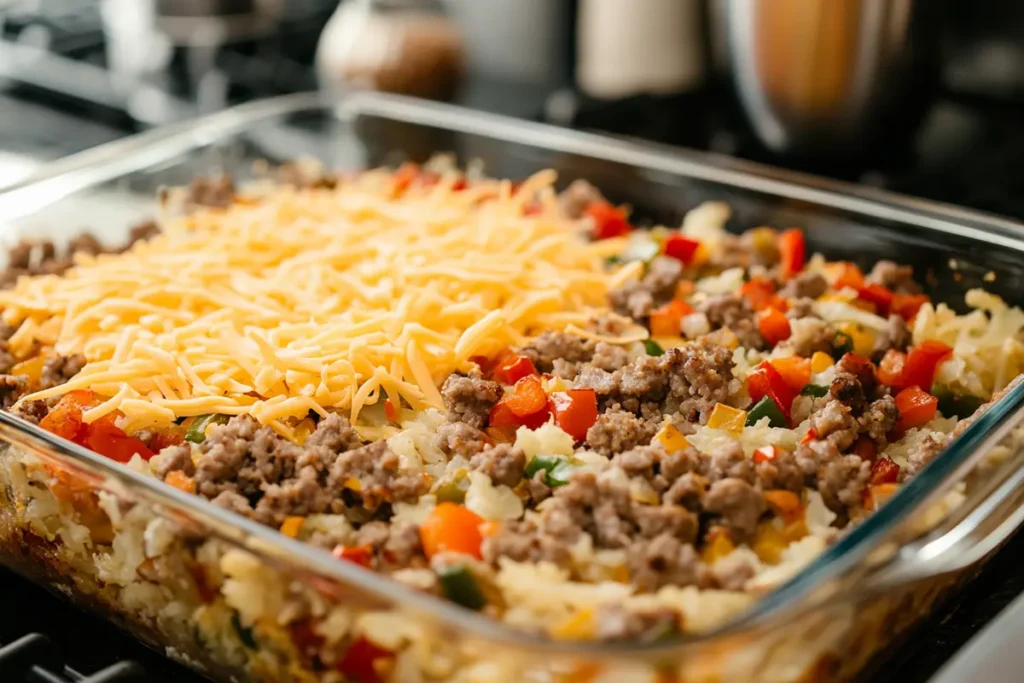 Cooking breakfast casserole hash browns