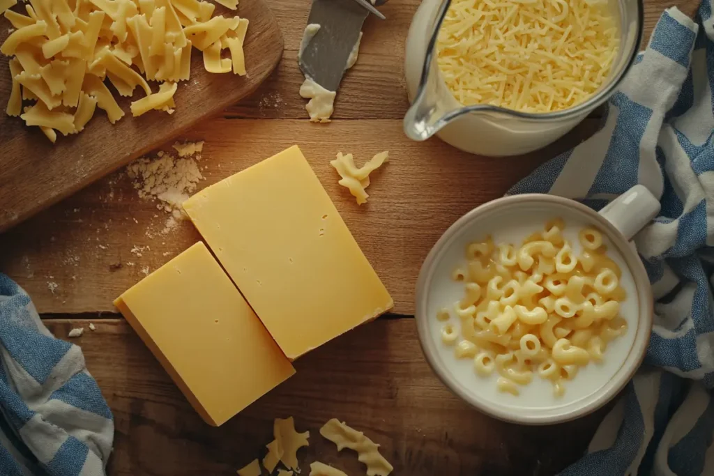 Authentic Southern mac and cheese ingredients