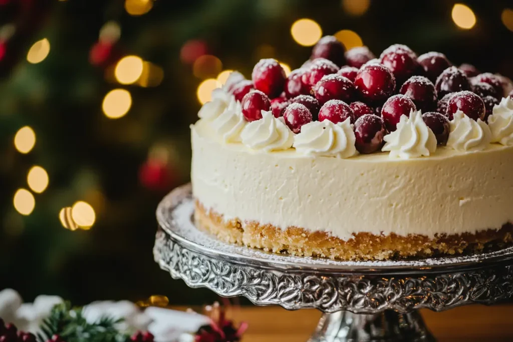 Christmas cheesecake decorations and toppings