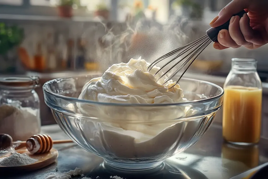 Whipped sour cream dessert topping