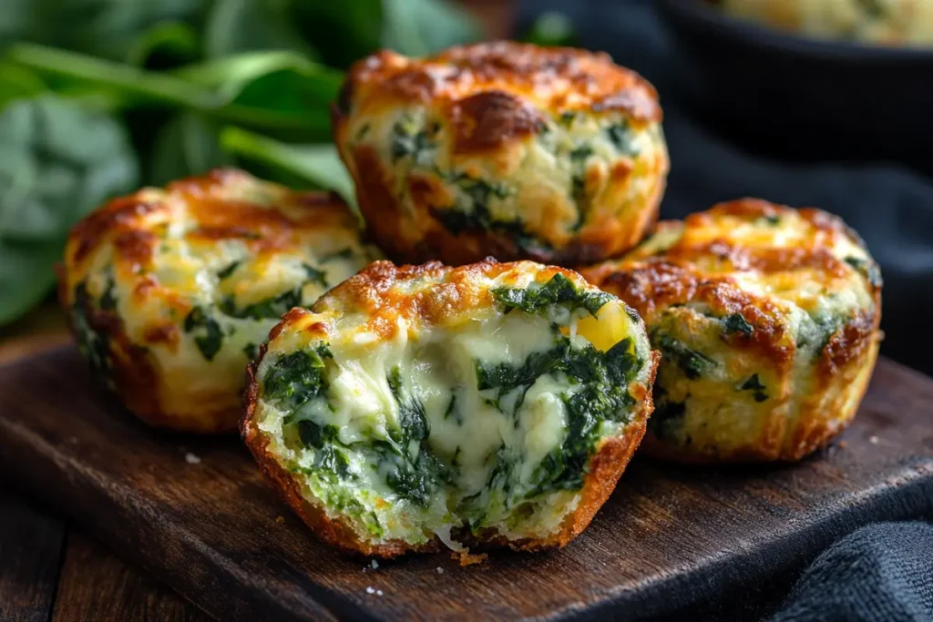 Spinach puffs with creamy cheese