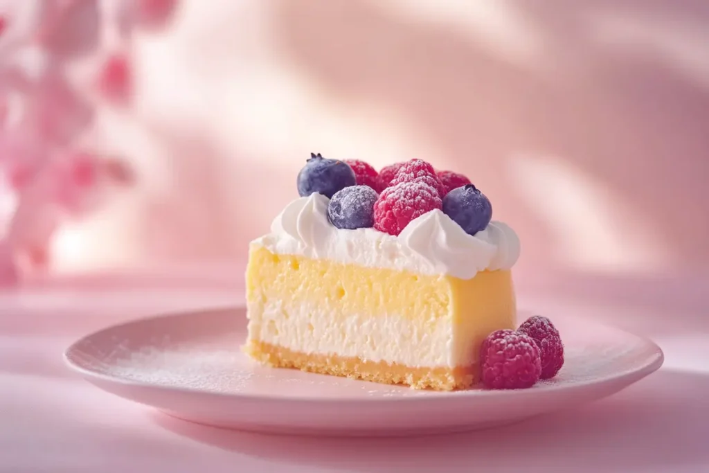 Fluffy cheesecake slice