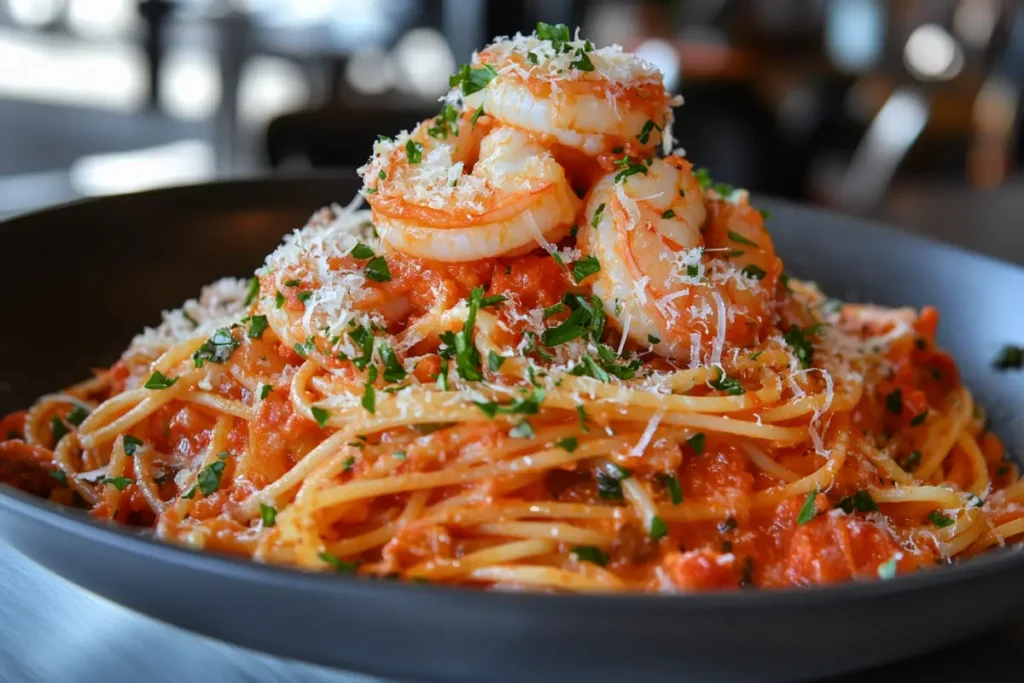 creamy lemon garlic shrimp pasta