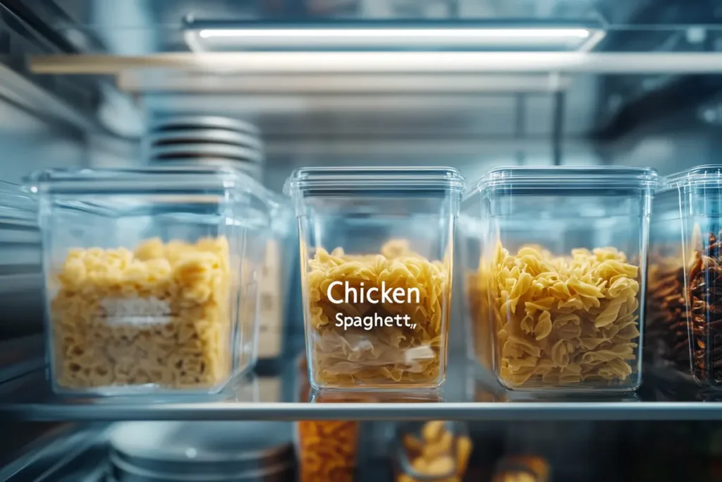 Storing chicken spaghett properly