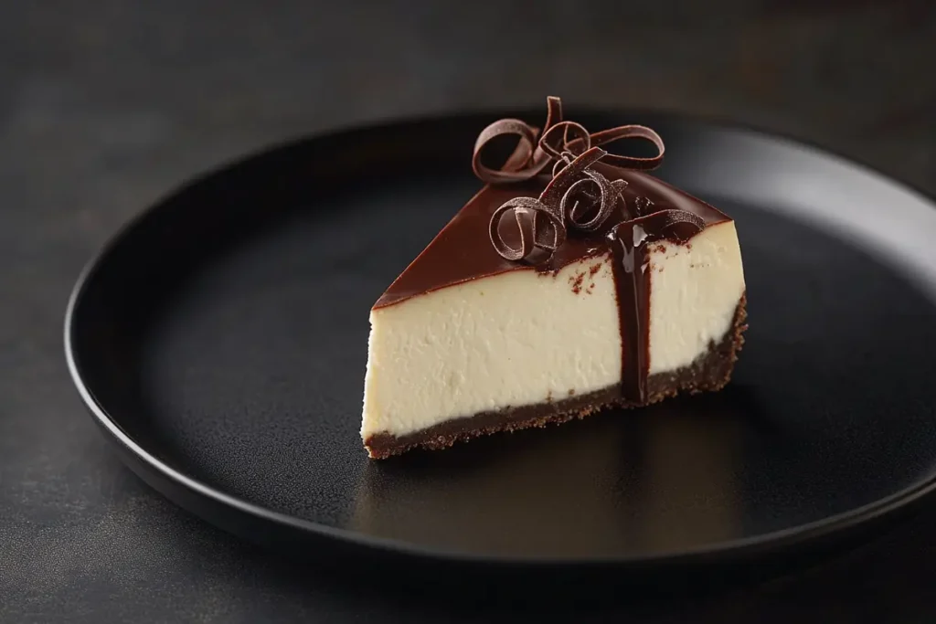 Chicago style cheesecake slice