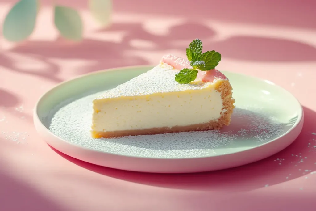 Italian ricotta cheesecake slice