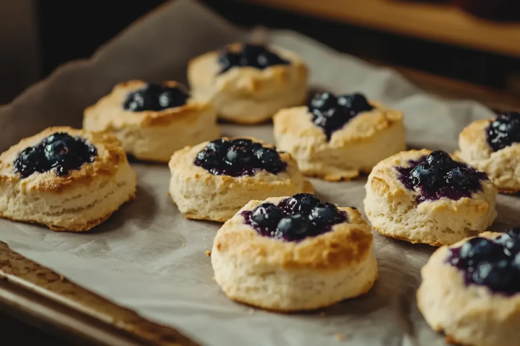 Freshly baked blueberry biscuits