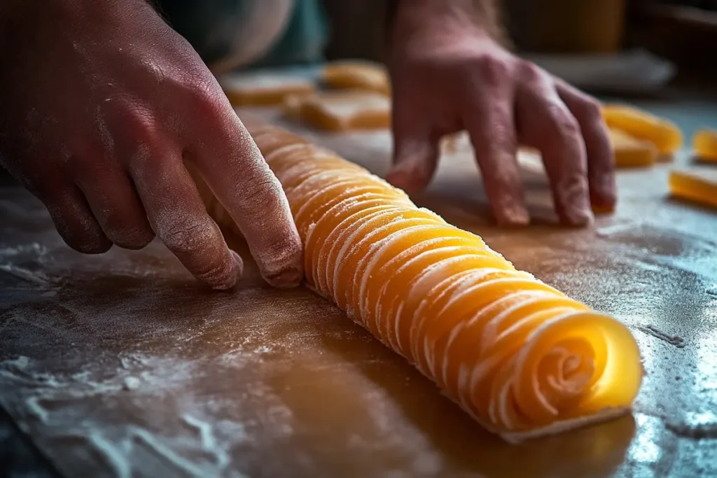 Rolling pinwheel candy spiral