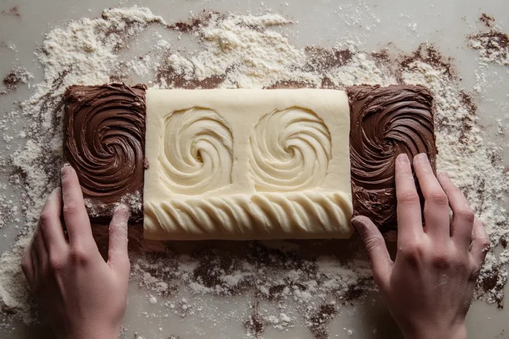 Pinwheel cookies dough prep