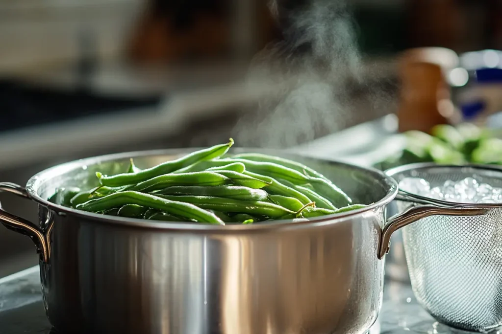 Blanching fresh green beans