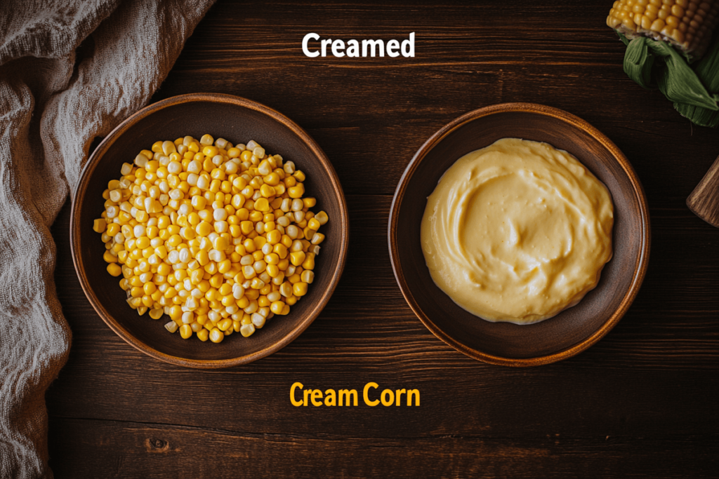 What is the difference between creamed corn and cream corn