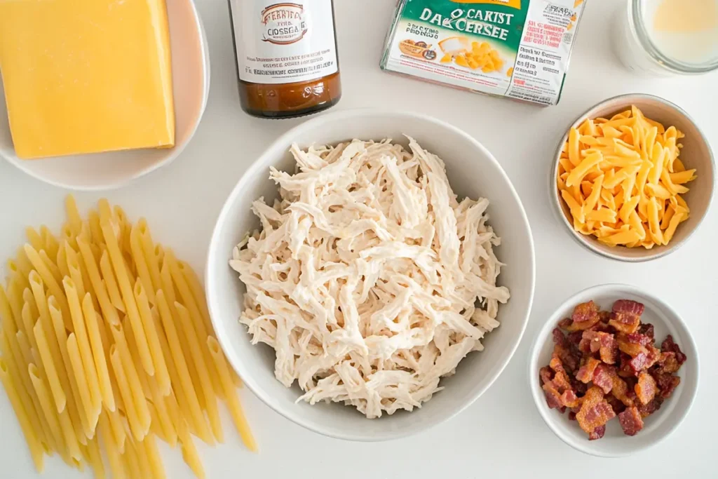  Ingredients for crack chicken penne recipe.