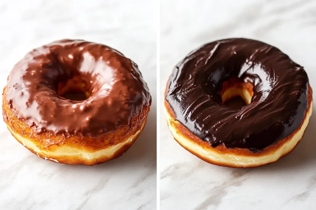 Yeast donut vs cake donut with chocolate frosting
