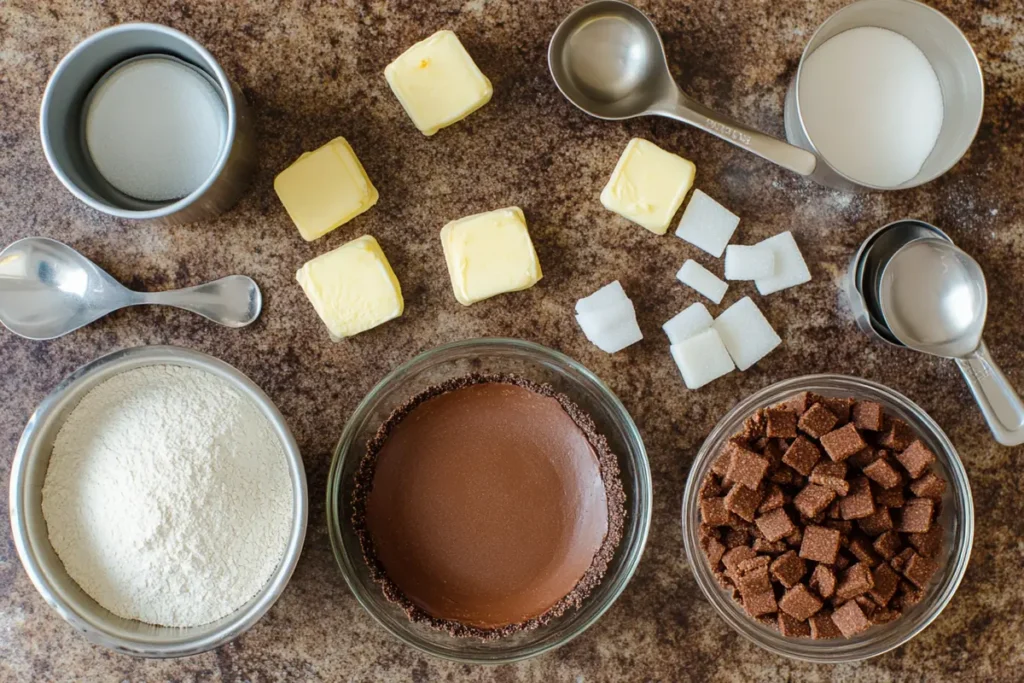 Chocolate pie crust ingredients.